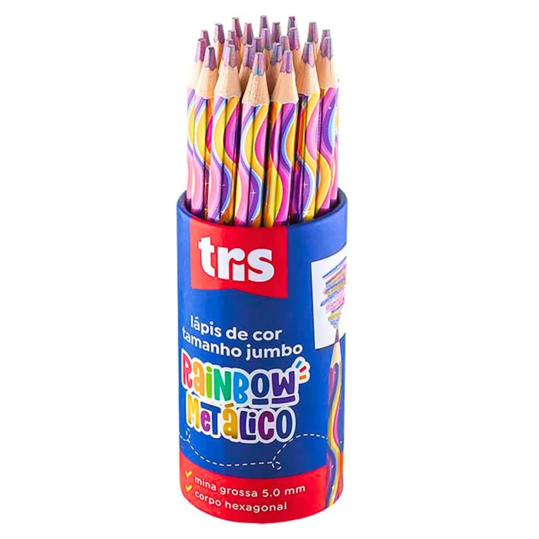 LAPIS DE COR JUMBO TRIS RAINBOW METALICO 5.0 MM