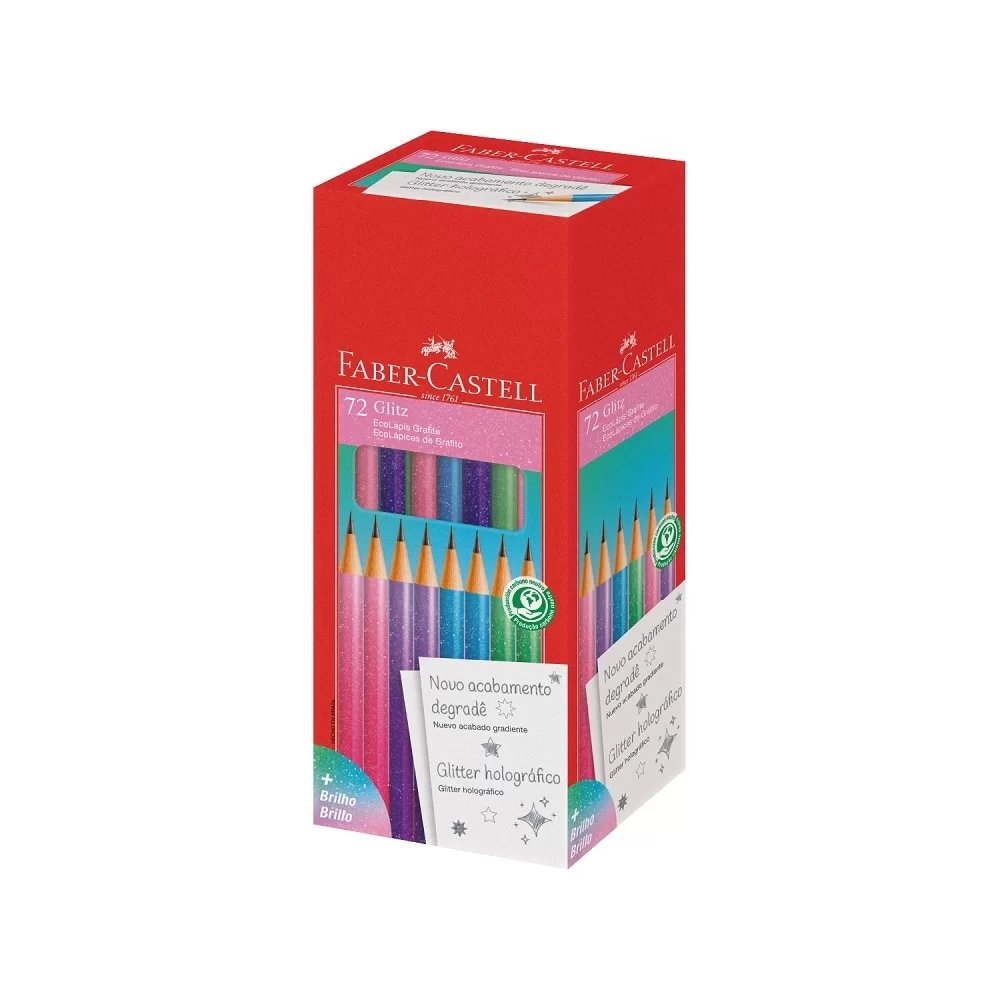 ECOLAPIS GRAFITE VERDE GLITER HOLOGRÁFICO DEGRADE FABER CASTELL