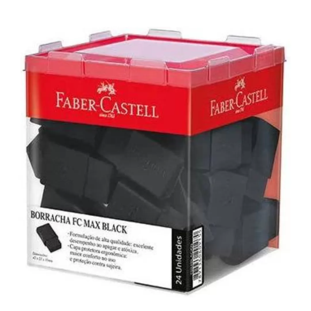 BORRACHA MAX COM CINTA PLÁTICA BLACK - FABER CASTELL
