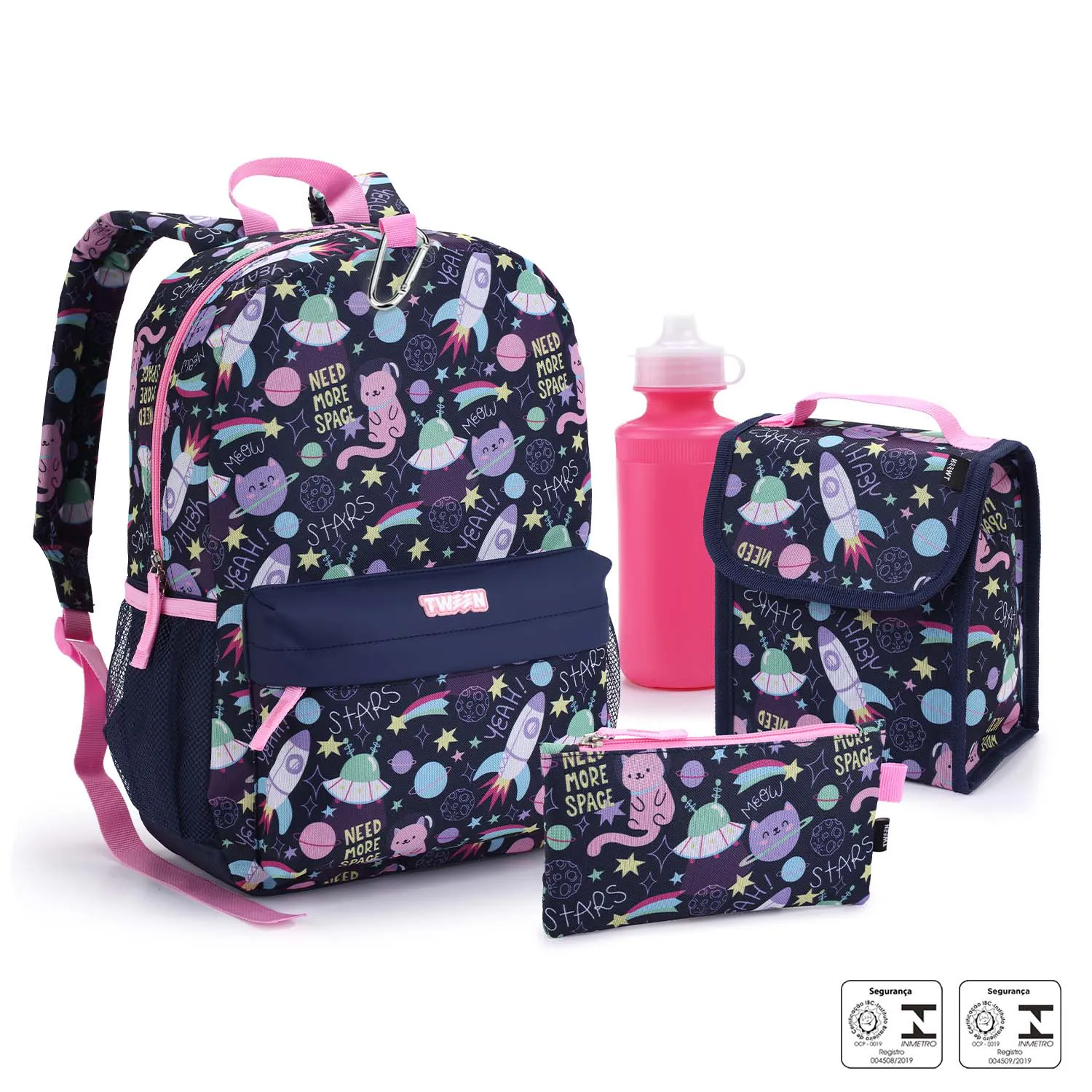KIT 5 EM 1 MOCHILA E ACESSÓRIOS INFANTIL MISTA - SEANITE
