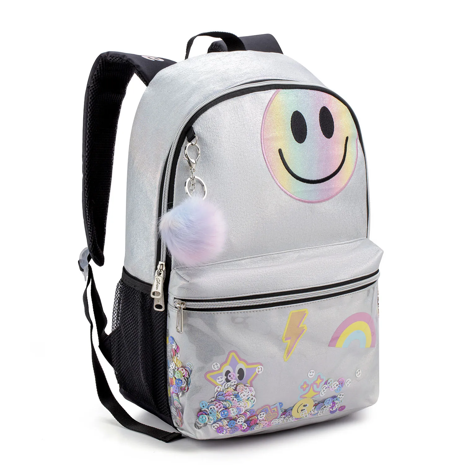 MOCHILA  DE COSTA FEMININA GLITT C/ POMPOM - SEANITE