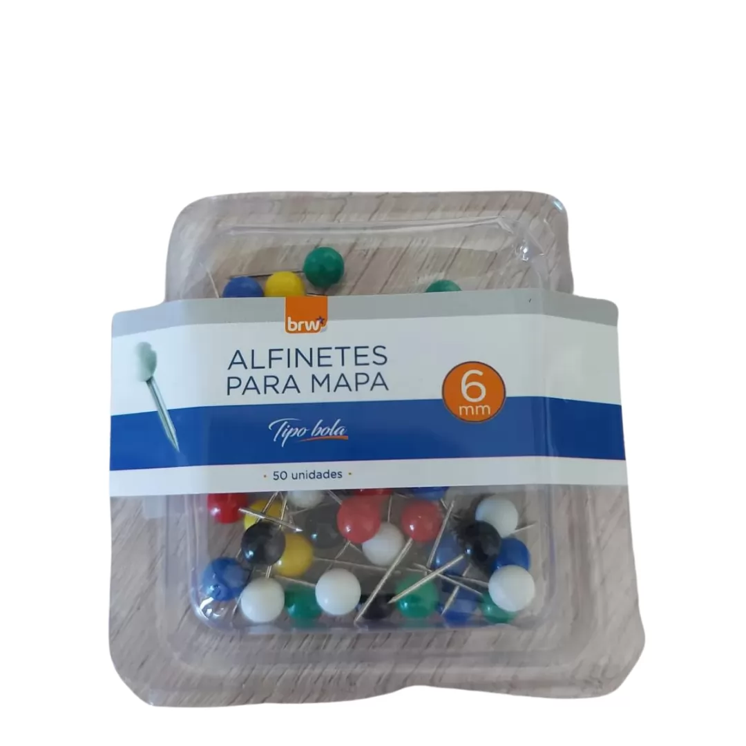 ALFINETE PARA MAPA 6MM MODELO BOLA C/ 50UN- BRW
