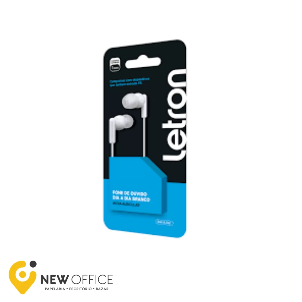 FONE DE OUVIDO COM MICROFONE INTRA AURICULAR H35 LIGHTNING BRANCO- LETRON