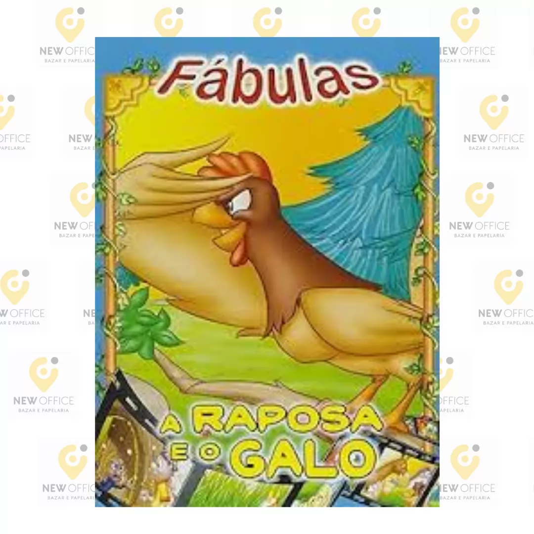 LIVRO INFANTIL FÁBULAS A RAPOSA E O GALO- BICHO ESPERTO