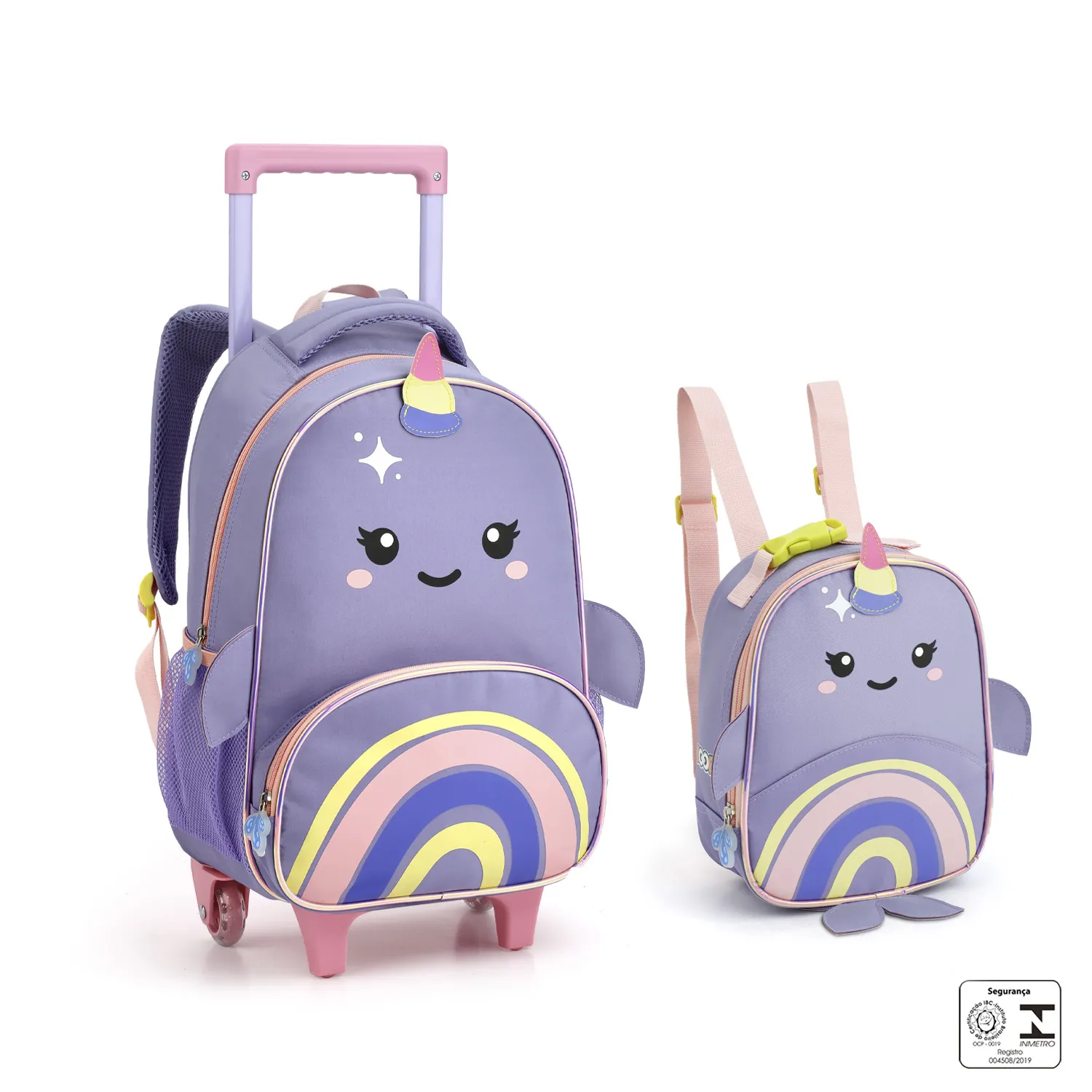 MOCHILA DE RODINHA INFANTIL  BICHINHOS PEQUENA- SEANITE