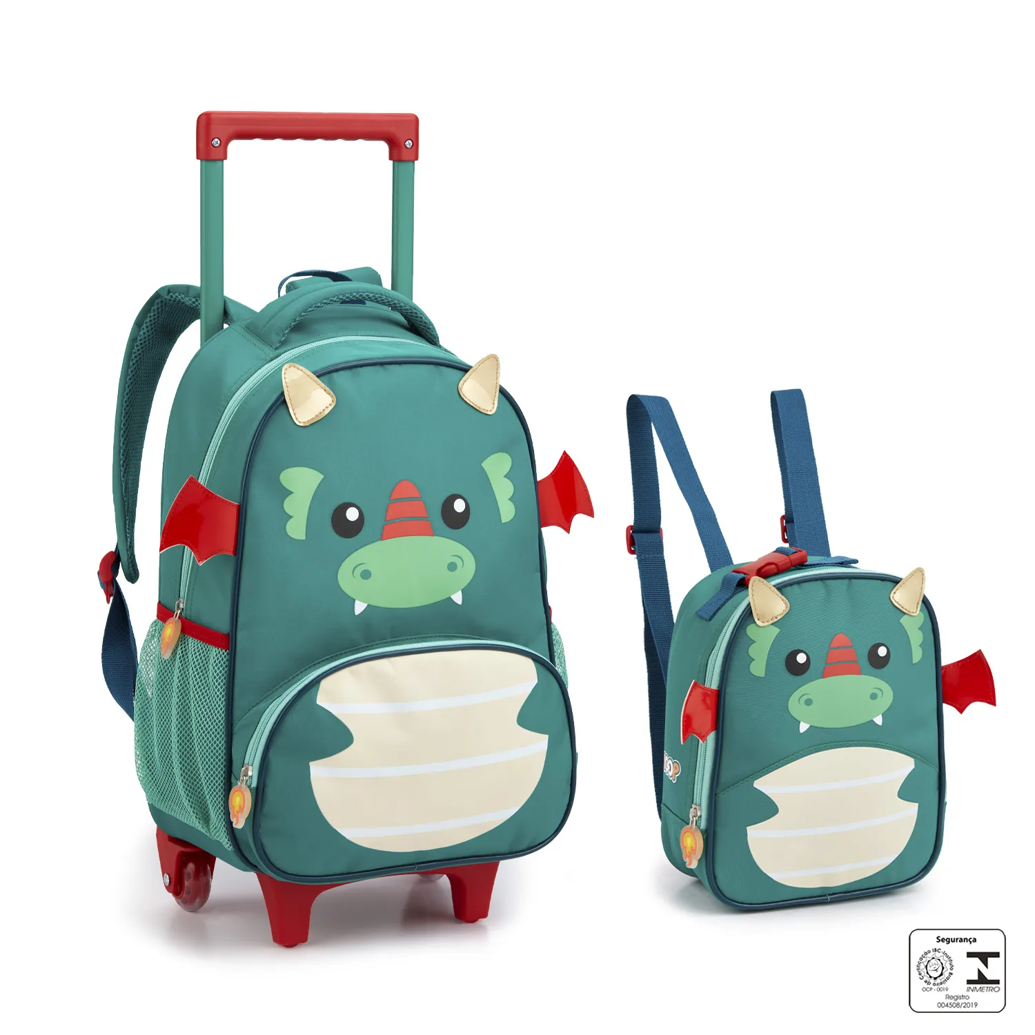 KIT MOCHILA DE RODINHA INFANTIL SORTIDA BICHINHO GRANDE- SEANITE