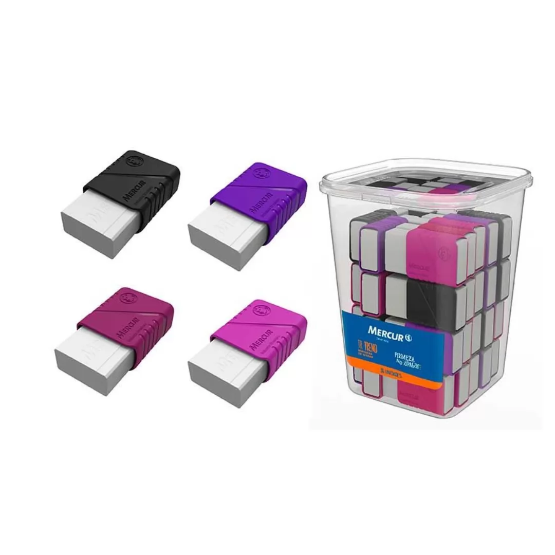 BORRACHA BRANCA C/CAPA ROSA PLASTICA - MERCUR UN