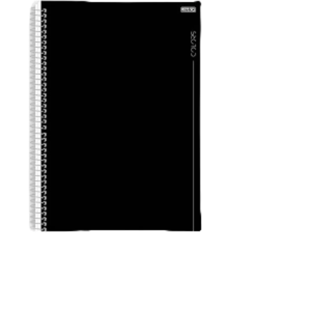 CADERNO UNIVERSITÁRIO 1M  80F COLORS PRETO- SÃO DOMINGOS