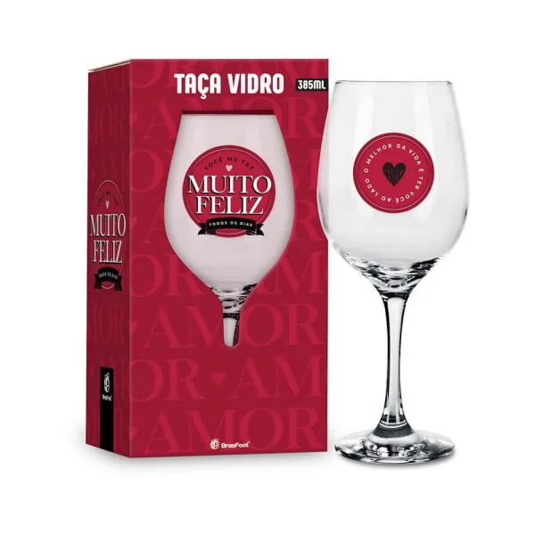 TACA VINHO 385ML VOCE ME FAZ MUITO FELIZ - BRASFOOT