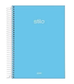 CADERNO ESPIRAL UNIV 1X1 80FLS STILO AZUL PASTEL- JANDAIA