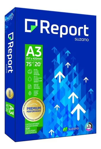 PAPEL REPORT  PREMIUM A3 75G 500 FOLHAS (PACOTE)