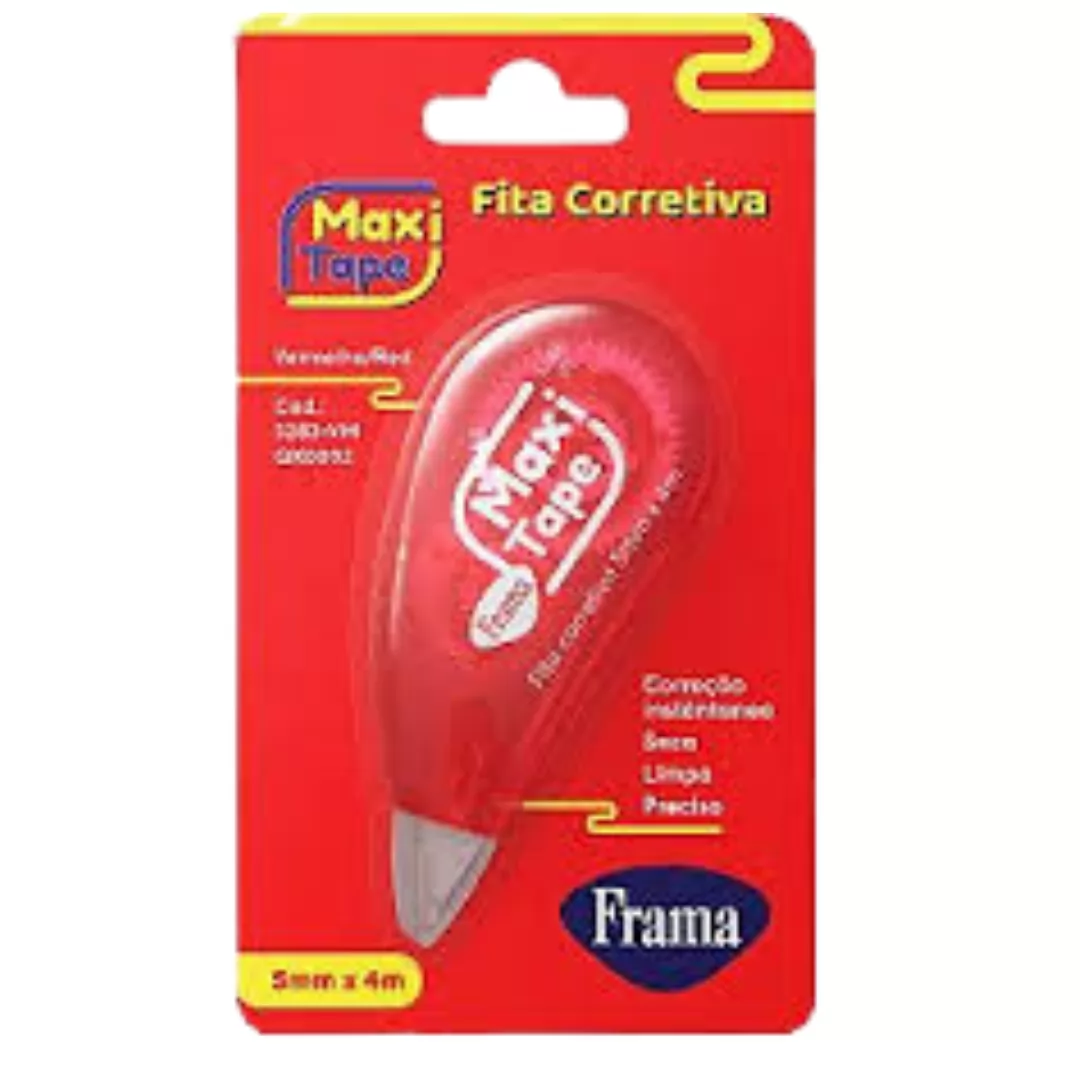 FITA CORRETIVA MAXI TAPE MINI SORT. 5MM X 4M VERMELHO