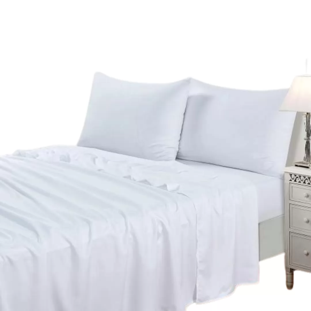 LENCOL TOQUE DE SEDA LISO JOGO CASAL 3PC BRANCO- JOLITEX