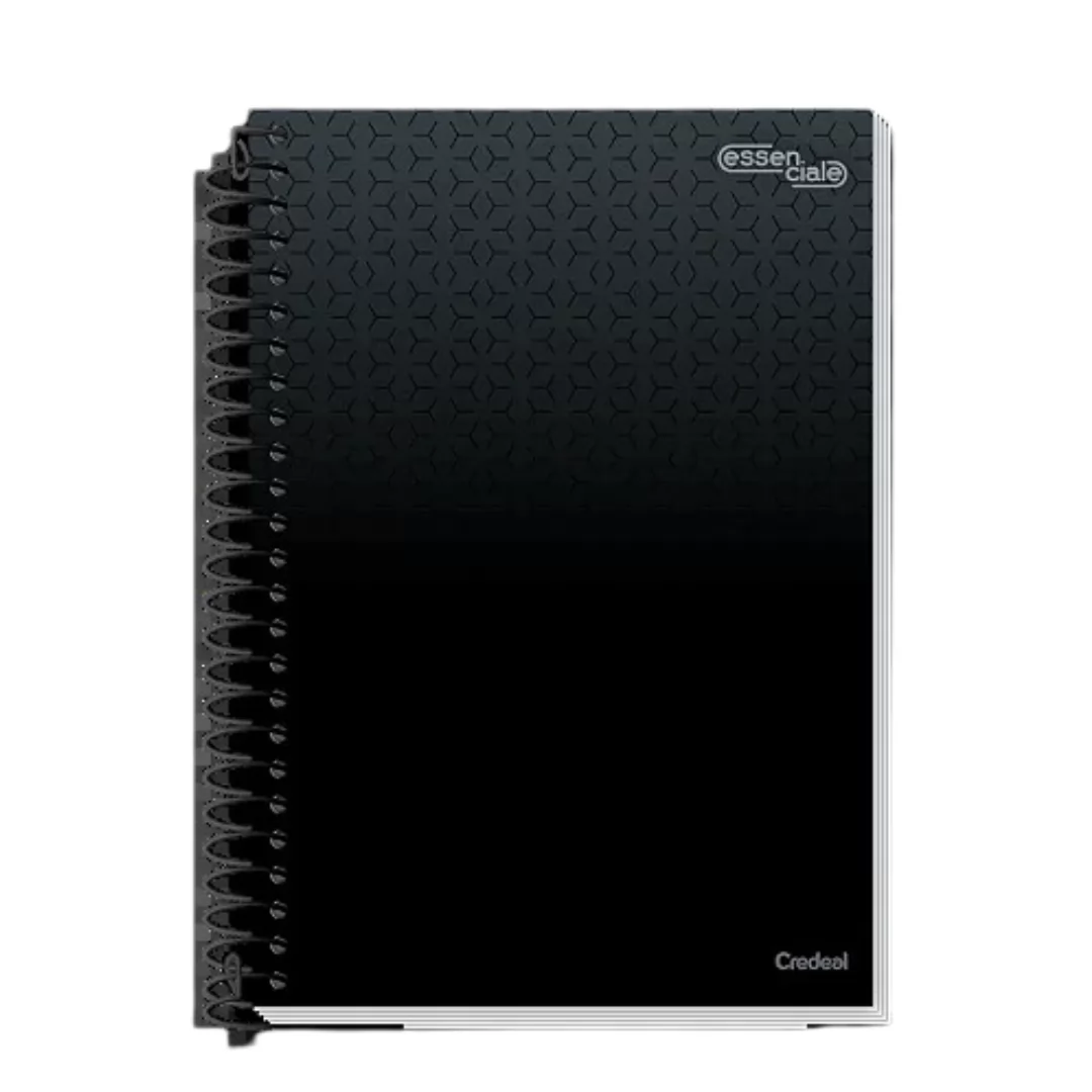 CADERNO UNIVERSITÁRIO 10M 160 FLS ESSENCIALE PRETO- CREDEAL