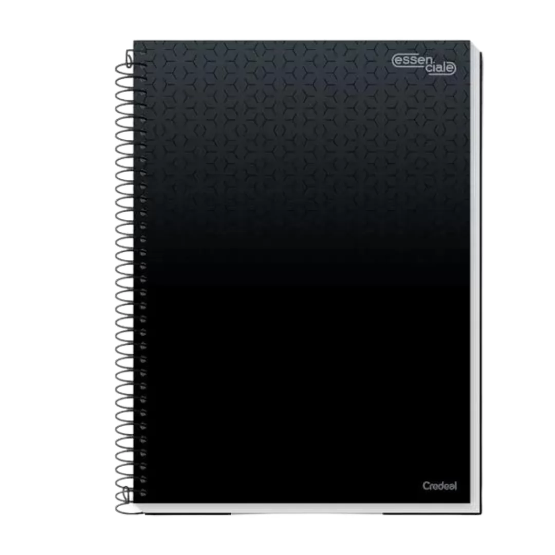 CADERNO 1/4 80 FLS ESSENCIALE PRETO- CREDEAL