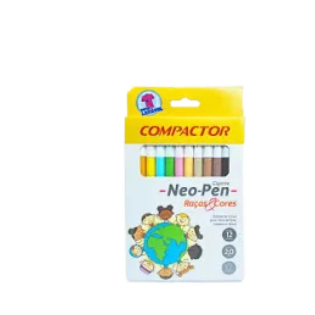 HIDROGRAFICA NEO-PEN-GIGANTE C/12 RACAS & CORES- COMPACTOR
