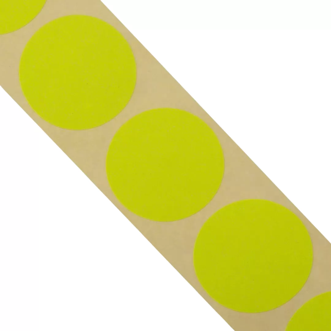 ETIQUETA REDONDA AMARELA FLUOR 15MM. C/210 ETIQUETAS CARTELA - GRESPAN