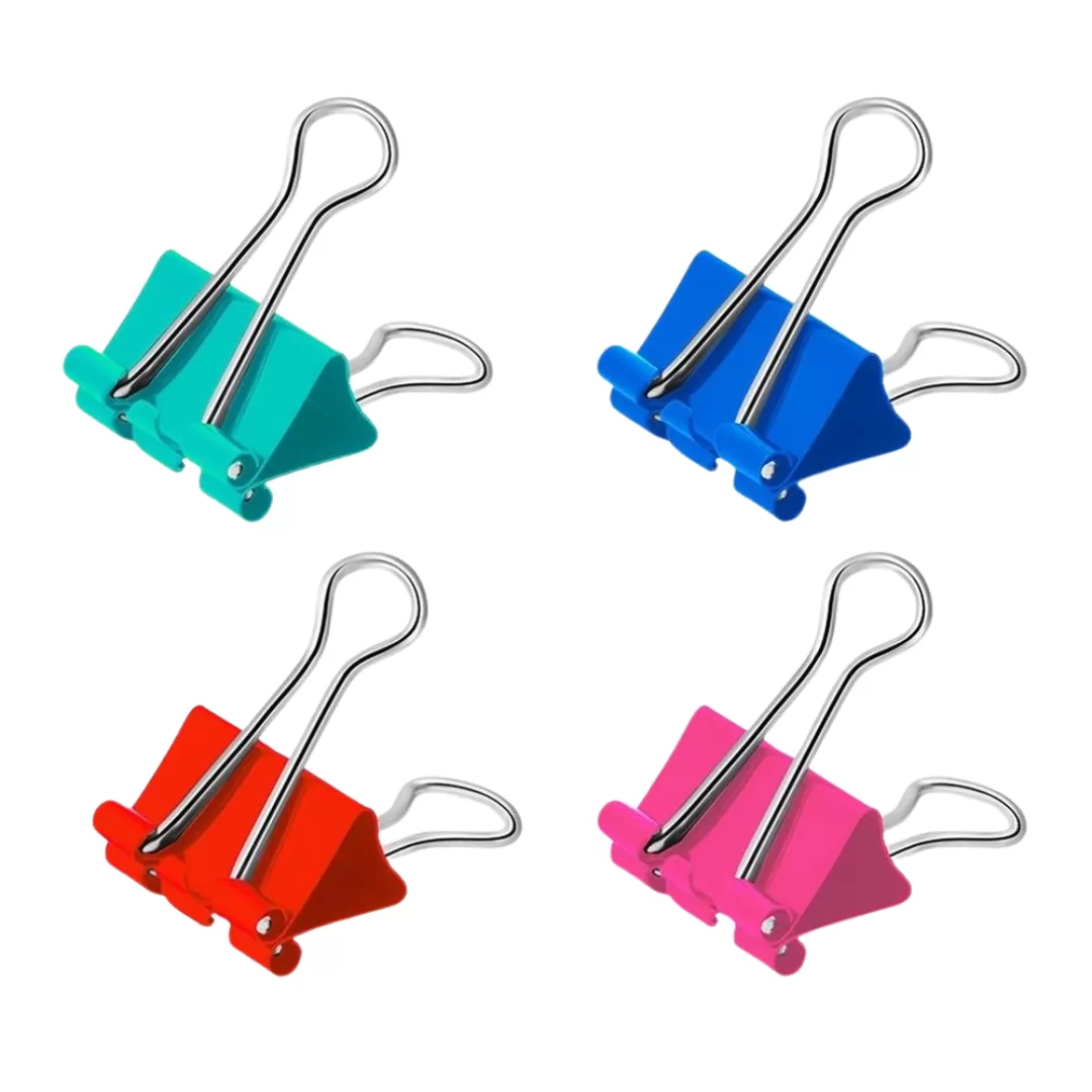 PRENDEDOR DE PAPEL BAZZE BINDER 25MM COLORIDO - BAZZE