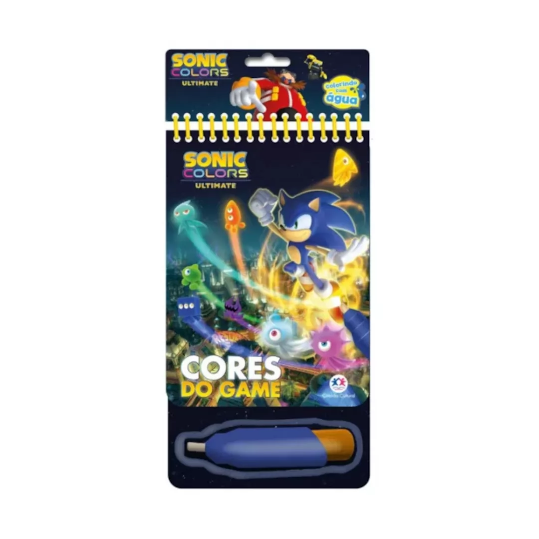 LIVRO COLORIR COM ÁGUA SONIC CORES DO GAME- CIRANDA CULTURAL
