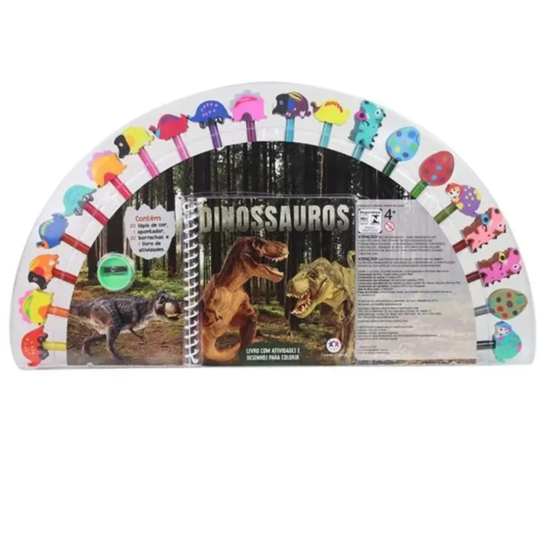 KIT DINOSSAUROS  LIVRO COM ATIVIDADES E DESENHOS PARA COLORIR- CIRANDA CULTURAL