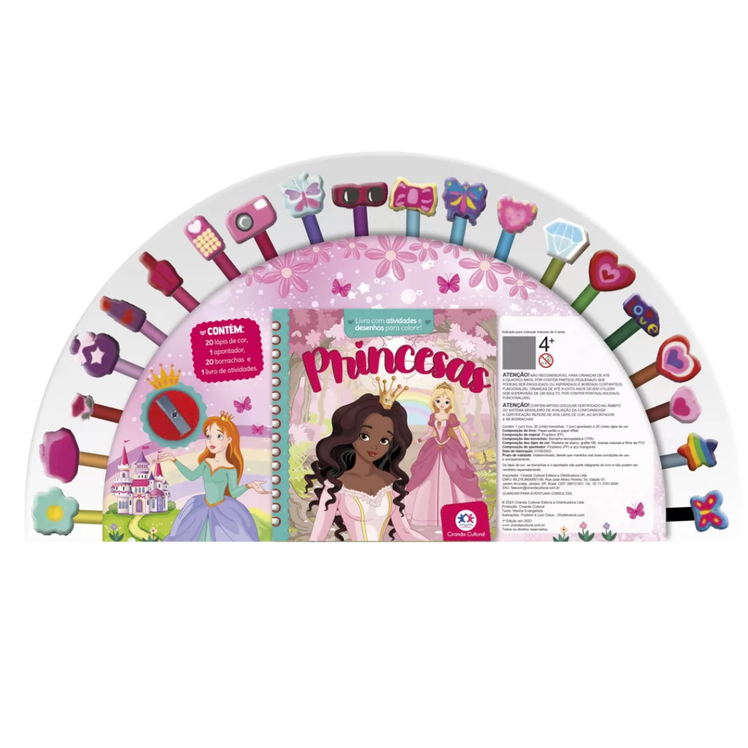 KIT PRINCESAS  LIVRO COM ATIVIDADES E DESENHOS PARA COLOR- CIRANDA CULTURAL