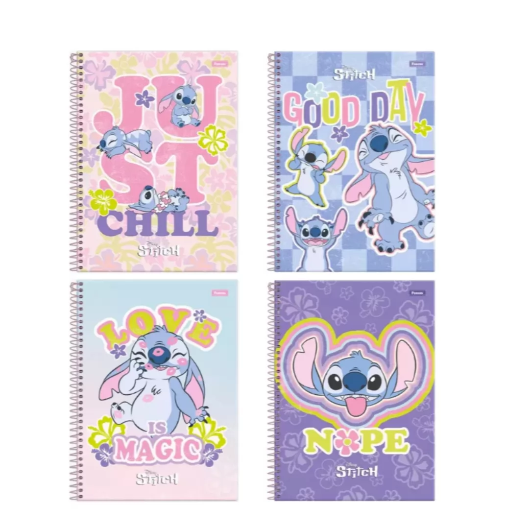 CADERNO 1/4 ESPIRAL 80 FOLHAS STITCH- FORONI