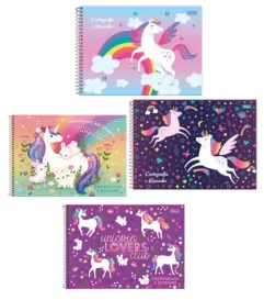 CADERNO CARTOGRAFIA 80F  UNICORNIO CAPAS SORTIDAS- FORONI