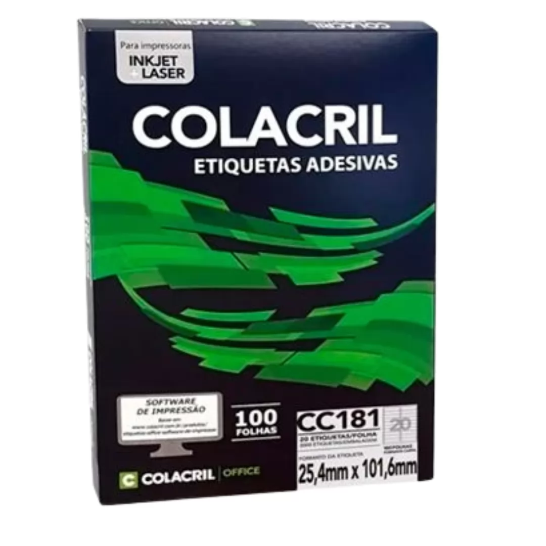 PACOTE ETQUETA 28,1X99,1X2 25 FOLHAS- COLACRIL