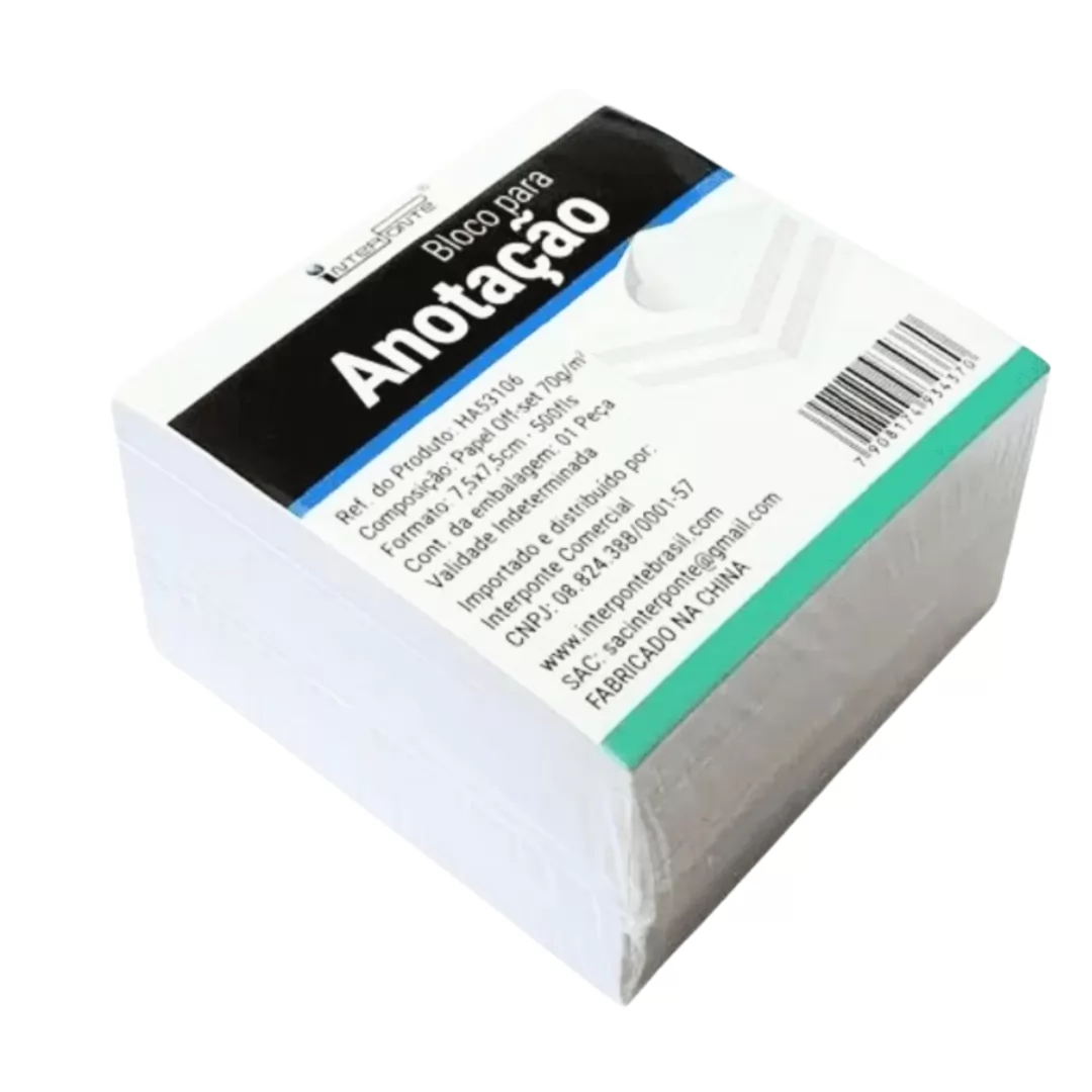 BLOCO PARA ANOTACAO 7.5X7.5CM- INTERPONTE