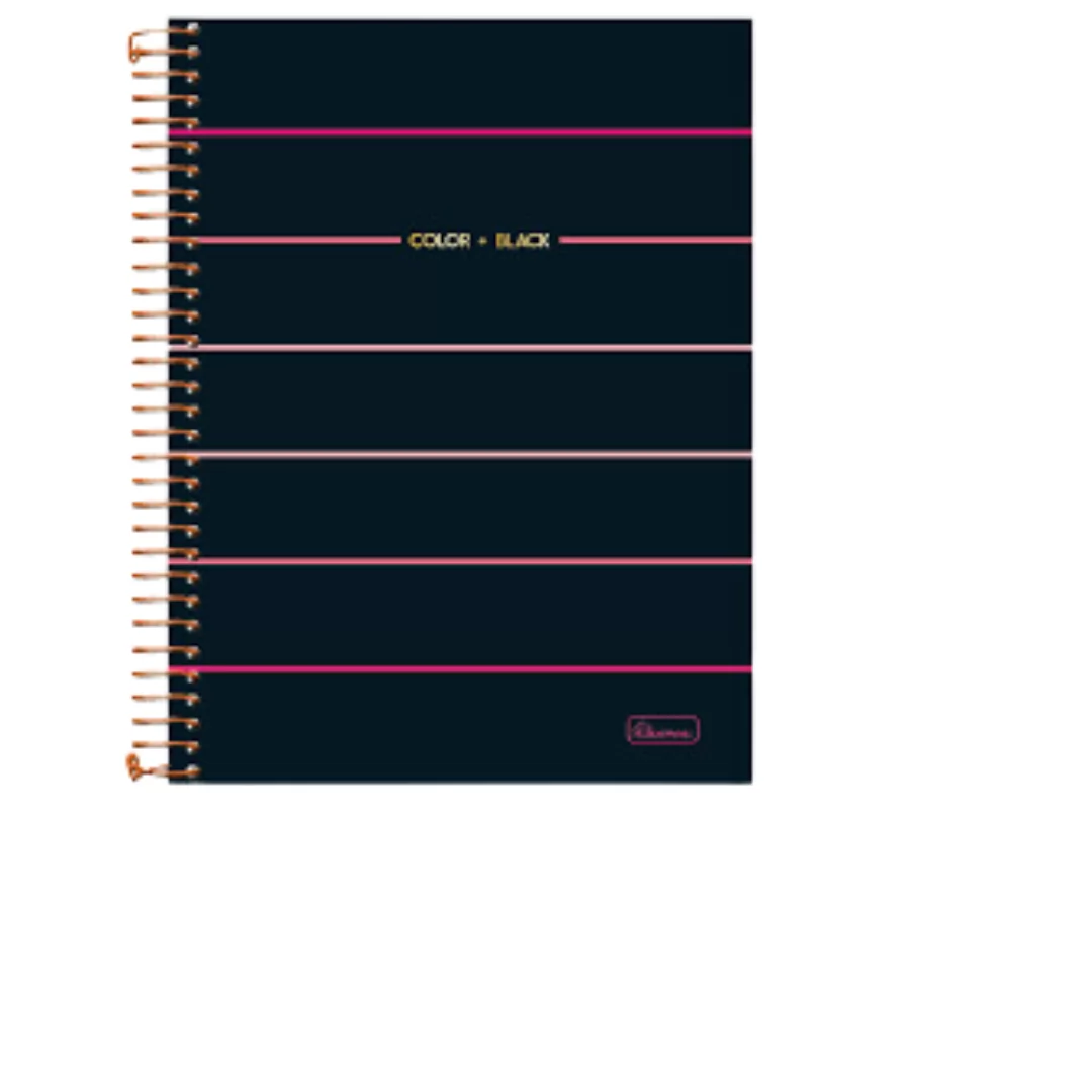 CADERNO ESPIRAL UNIV FEM 01X1 80FLS COLOR BLACK-CADERSIL