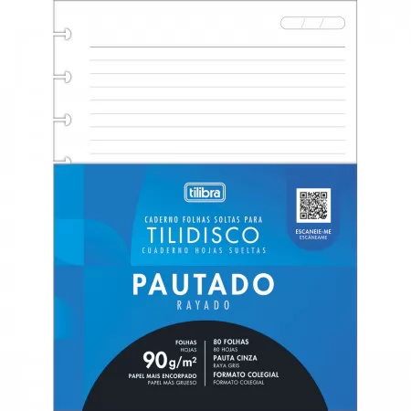BLOCO TILIDISCO COLEGIAL 90GRS 80 FOLHAS - TILIBRA
