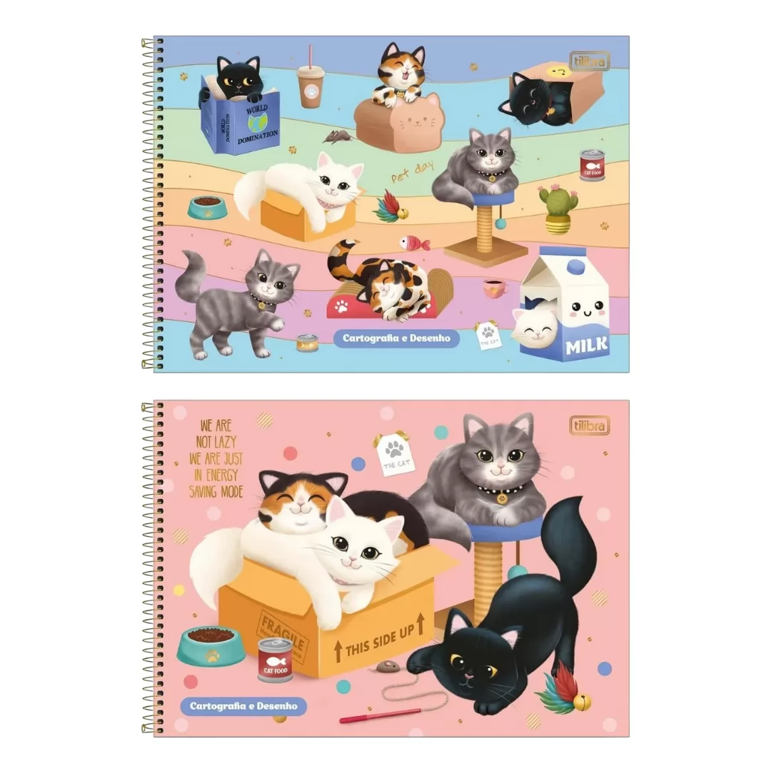 CADERNO ESP  CART PURRF CATS 80FLS-TILIBRA