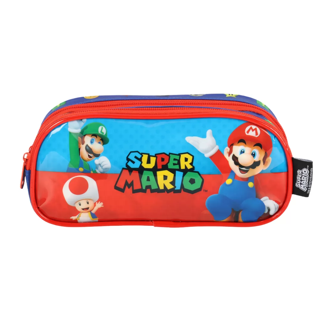 ESTOJO SUPER MARIO 2 ZIPER VERMELHO UN KIT-  LUXCEL
