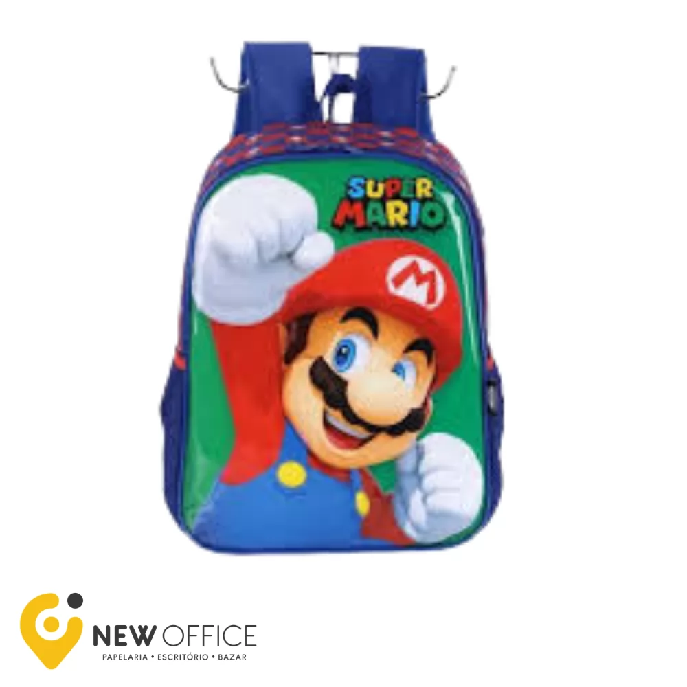 MOCHILA DE COSTAS SUPER MARIO VERMELHO-  LUXCEL