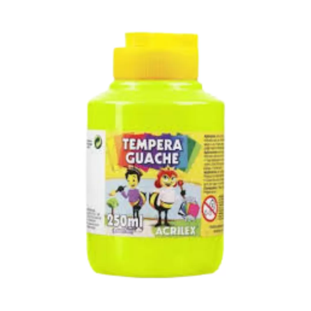 TEMPERA GUACHE 250ML AMARELO LIMAO - ACRILEX