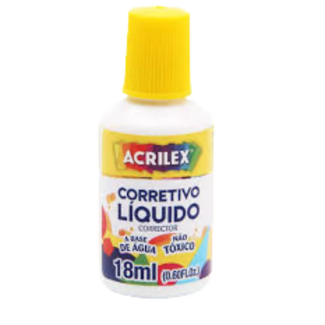 CORRETIVO LIQUIDO ESCOLAR 18ML BRANCO- ACRILEX