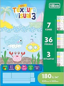 ALBUM COLORIDO TEXTURA VISUAL 7 CORES 3 ESTAMPAS 36F-TILIBRA