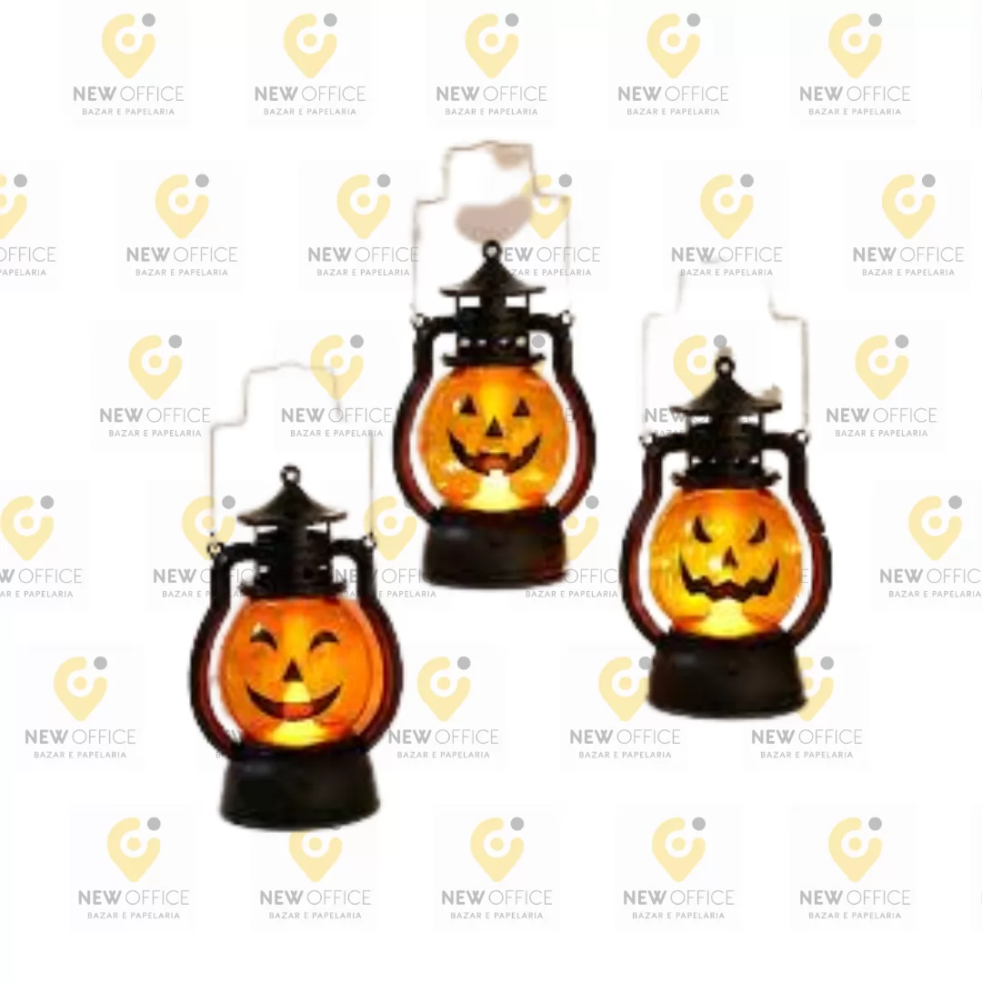 LAMPIAO HALLOWEEN ABOBORA C/LED 10CM- YDH FESTAS