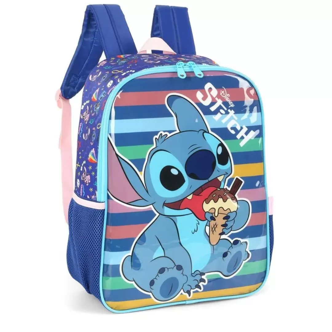 MOCHILA DE COSTA STITCH AZUL- LUXCEL