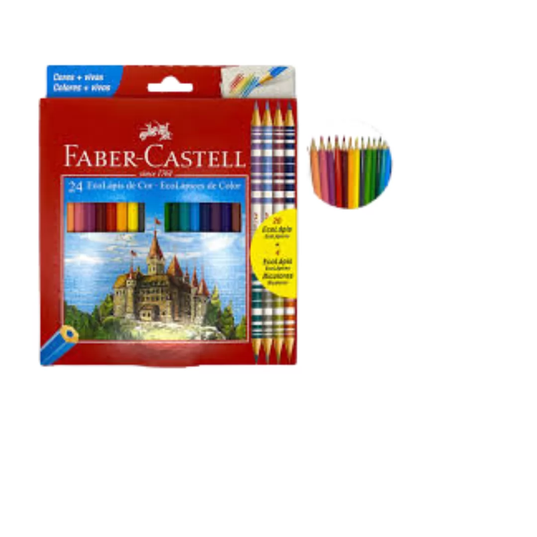 ECOLAPIS DE COR REGULAR 20 + 4 BICOLORES -FABER - CASTELL