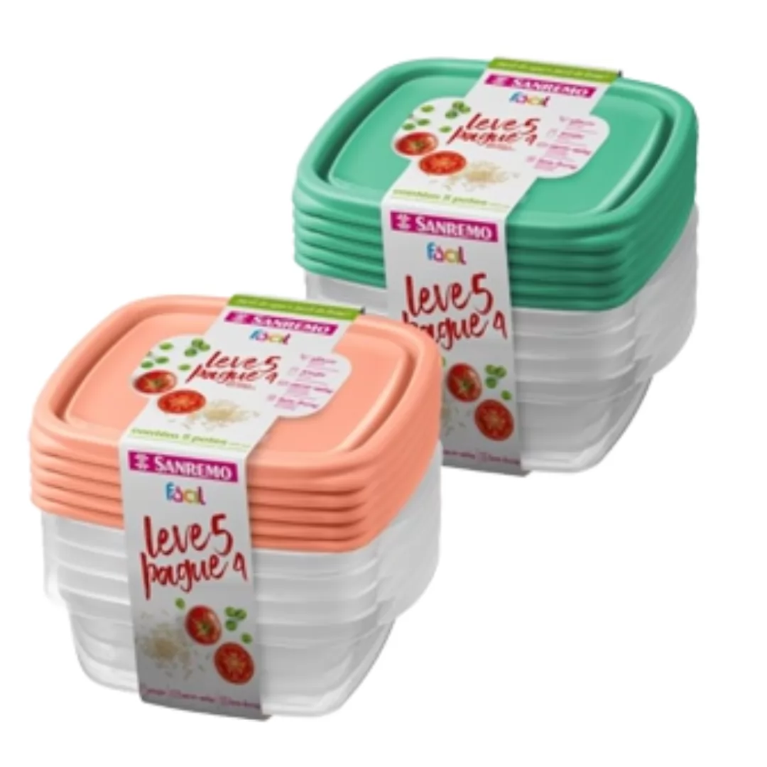 POTE PLASTICO SANREMO C/ 5 UN 530ML - SANREMO