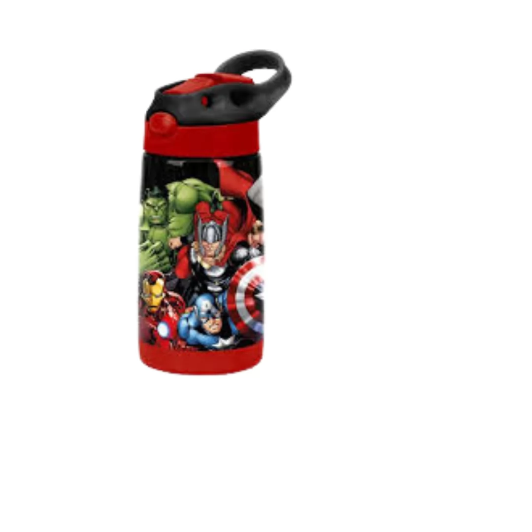 GARRAFA DE AÇO INOX PRETO AVENGERS 500ML- LUXCEL