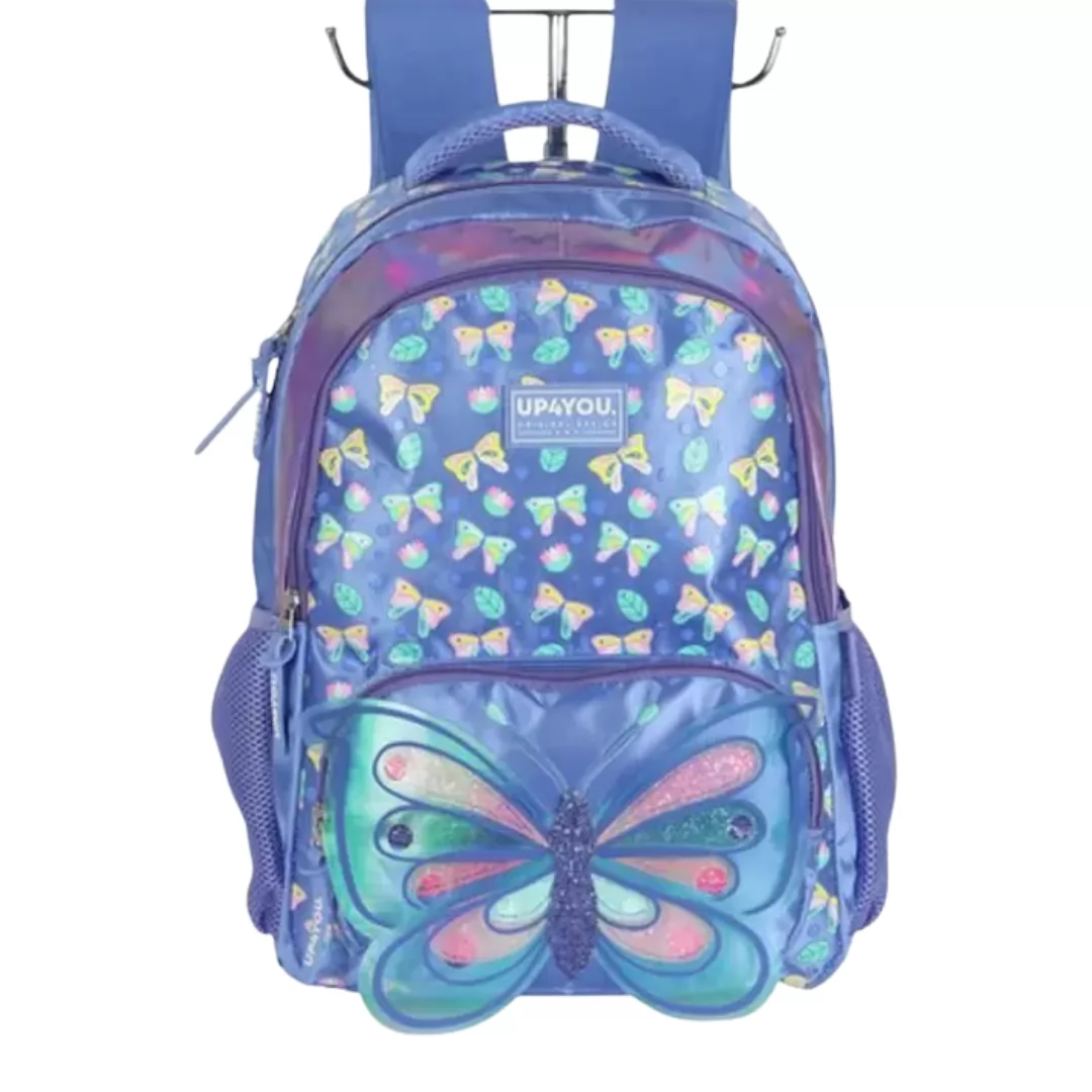 MOCHILA DE COSTA INFANTIL BORBOLETA VIOLETA - LUXCEL