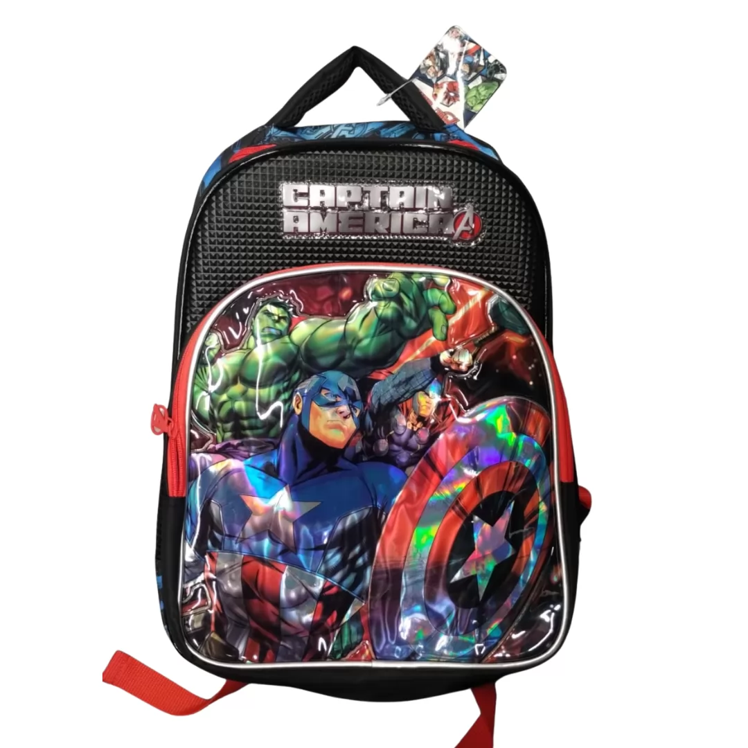 MOCHILA DE COSTA INFANTIL CAPITÃO AMÉRICA AZUL-LUXCEL