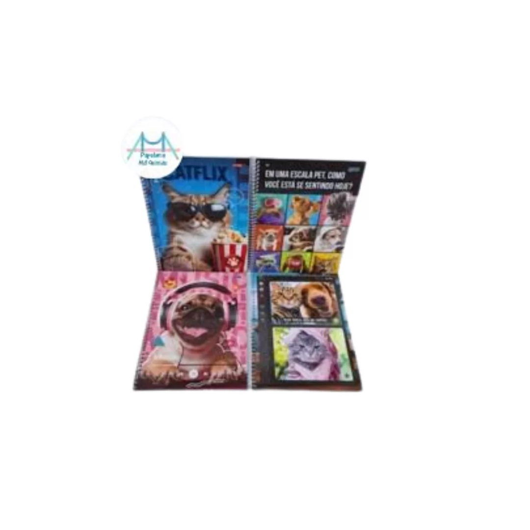 CADERNO ESPIRAL 1/4 CD 80FLS PET-JANDAIA