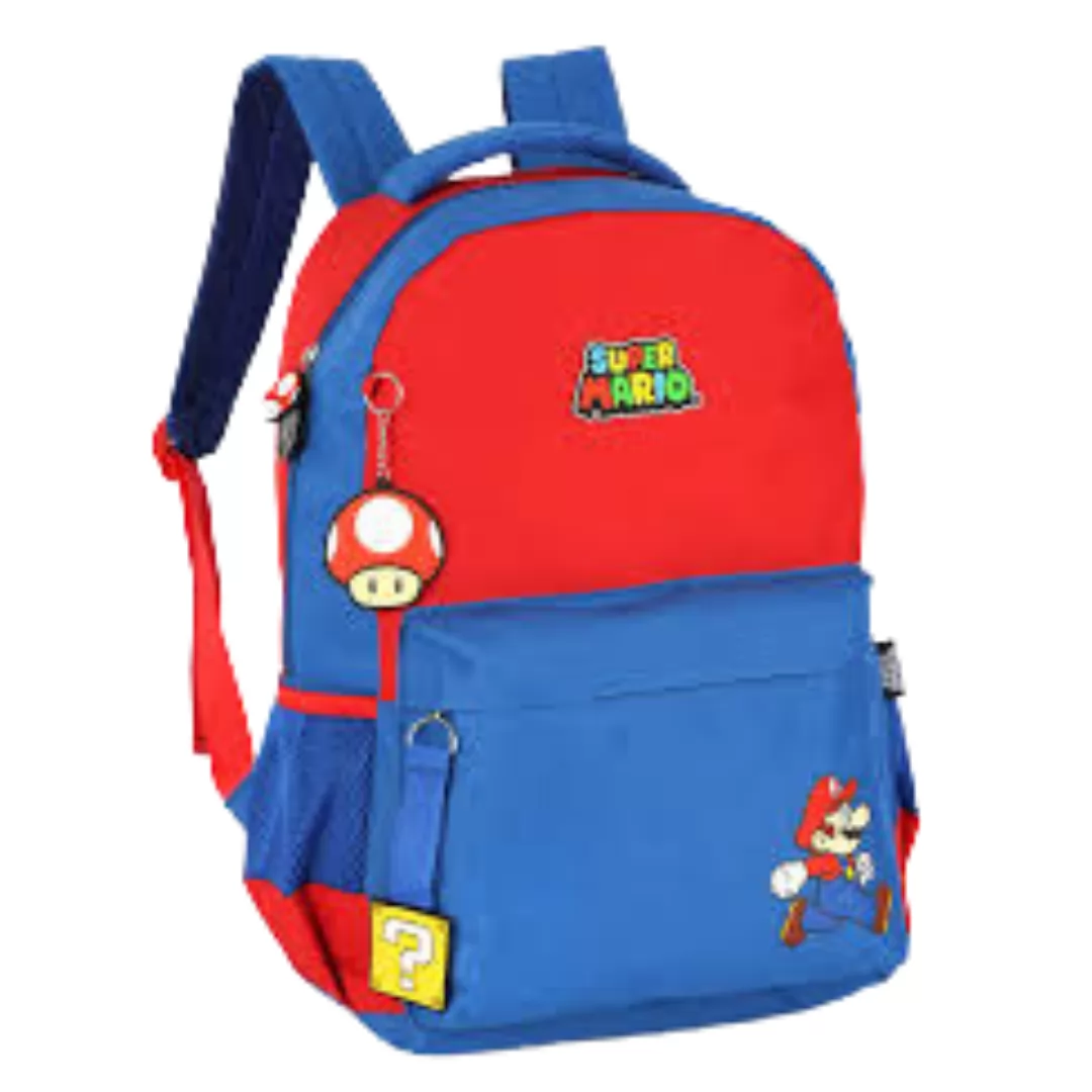 MOCHILA DE COSTA INFANTIL SUPER MARIO AZUL- LUXCEL