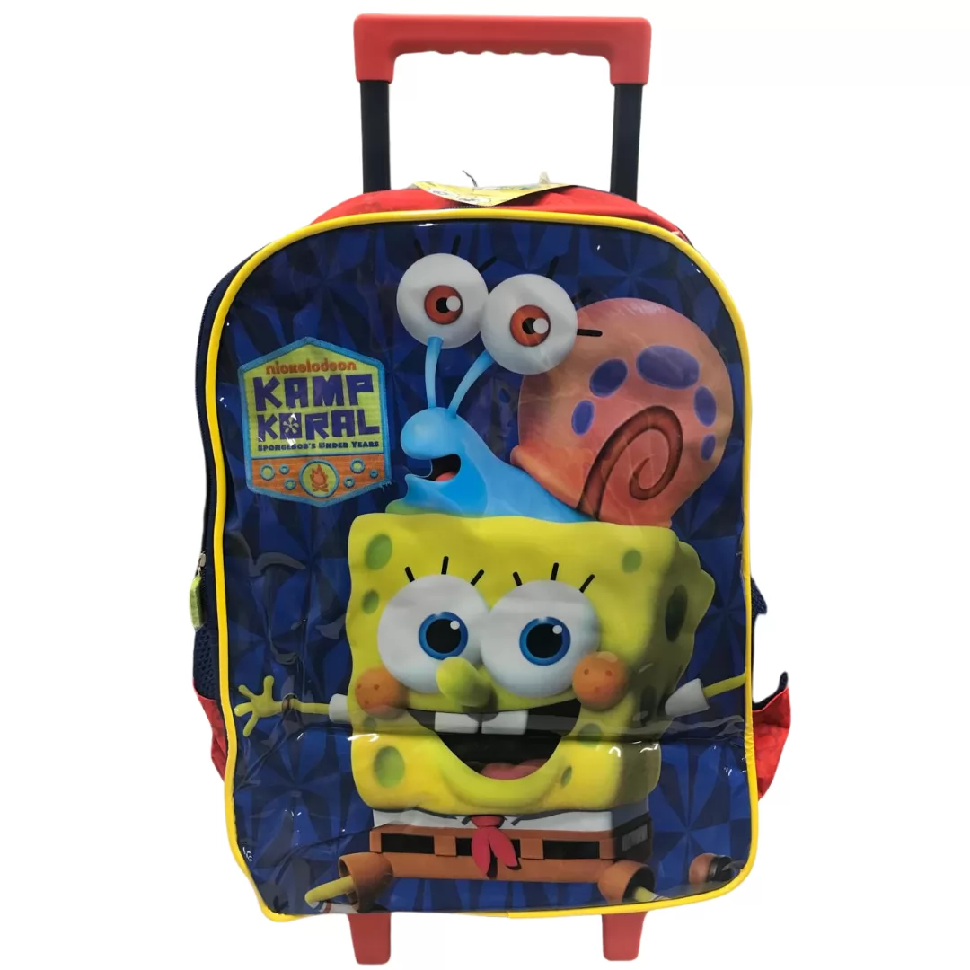 MOCHILA DE RODAS BOB ESPONJA VERMELHO- LUXCEL