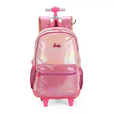 MOCHILA COM RODAS BARBIE PINK- LUXCEL