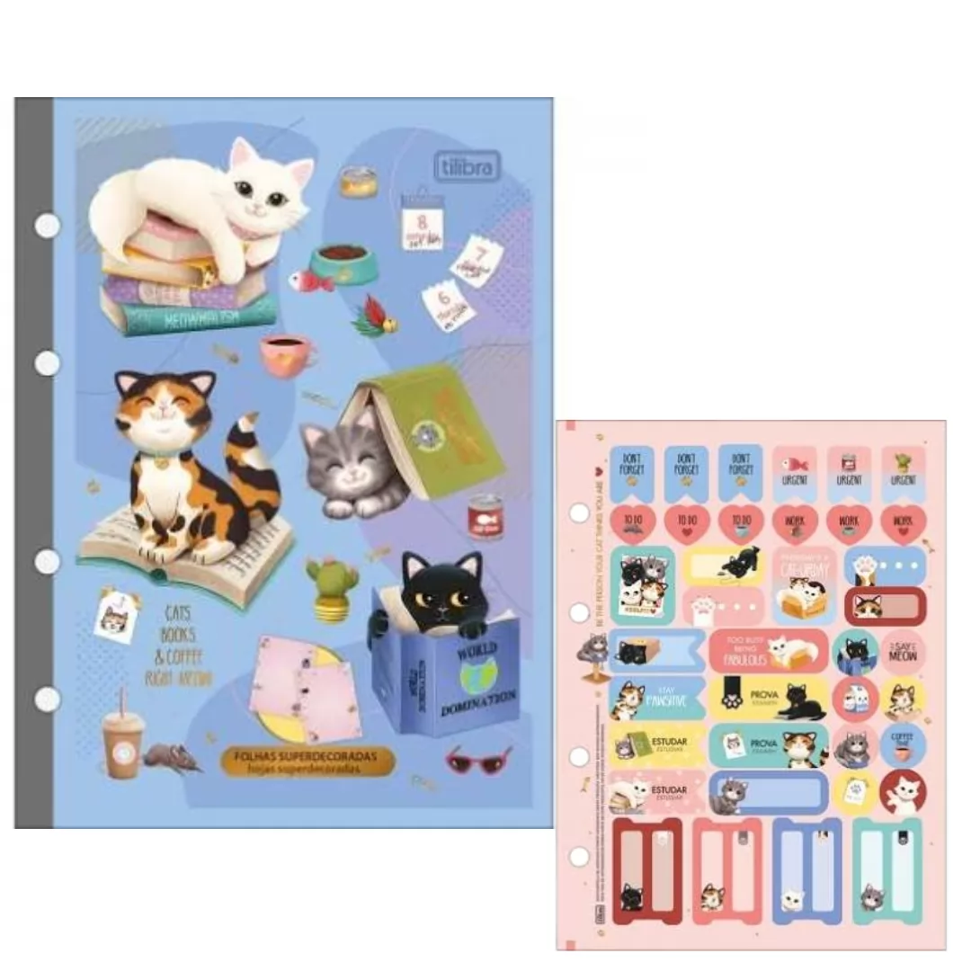 REFIL CADERNO TILIFLEX COLEGIAL PURRFECT CAT 80FLS- TILIBRA