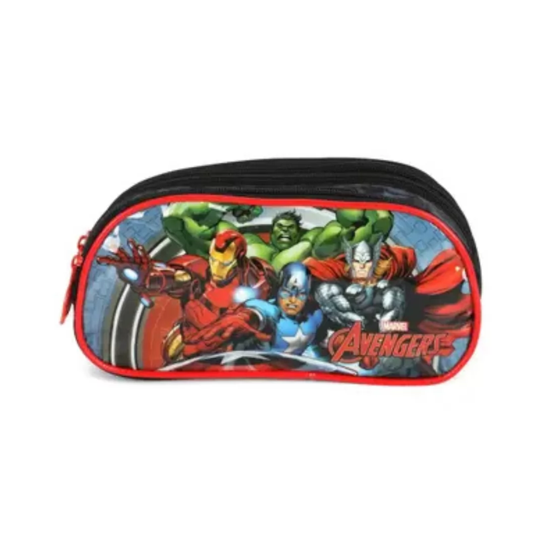 ESTOJO 3 ZIPER AVANGERS  PRETO- LUXCEL